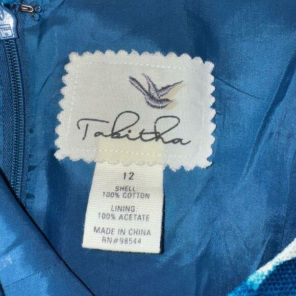 🫐 Abercrombie Tabatha Blue Watercolor Dot Cotton Dress Size M Lined 🫐 - Picture 4 of 10